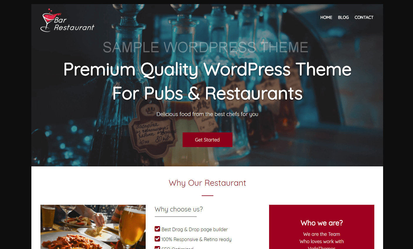 Theme sample with a restaurant.